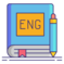 English book with pen icon